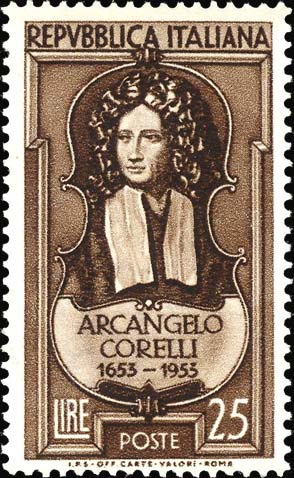 Francobollo Ritratto di Arcangelo Corelli -  1953