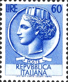 Francobollo Antica Moneta Siracusana -  1953