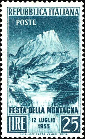 Francobollo Paesaggio Montano -  1953