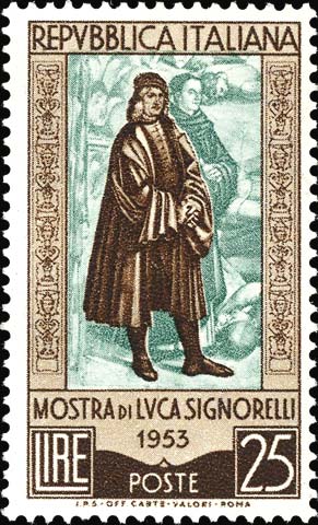 Francobollo Autoritratto di Luca Signorelli -  1953