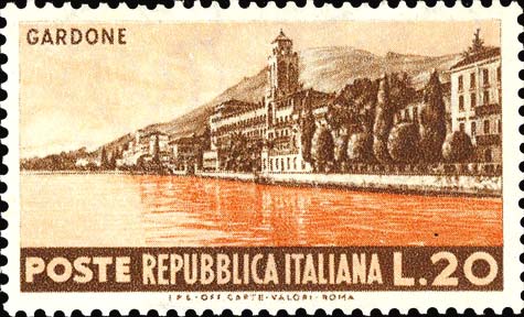 Francobollo Riviera di Gardone -  1953
