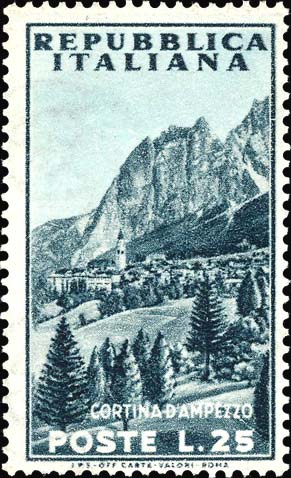 Francobollo Cortina d'Ampezzo -  1953