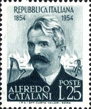 Francobollo Ritratto di Alfredo Catalani -  1954