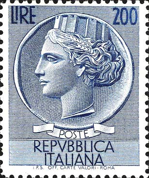 Francobollo Antica Moneta Siracusana -  1954