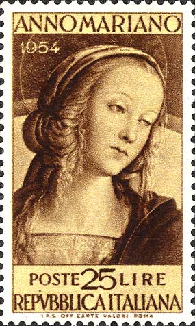 Francobollo Madonna del Perugino -  1954