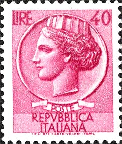 Francobollo Antica Moneta Siracusana -  1960