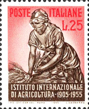 Francobollo Mietitrice -  1955