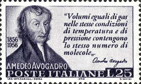 Francobollo Ritratto di Amedeo Avogadro -  1956