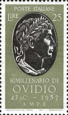 Francobollo Ritratto di Ovidio -  1957