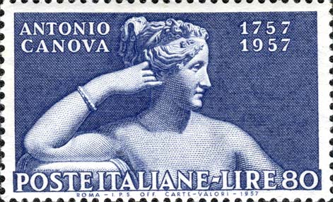 Francobollo Statua di Paolina Borghese -  1957