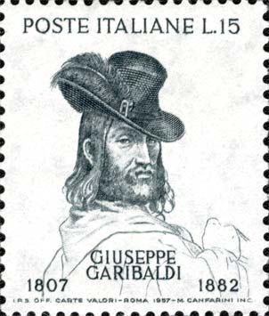 Francobollo Ritratto di Giuseppe Garibaldi -  1957