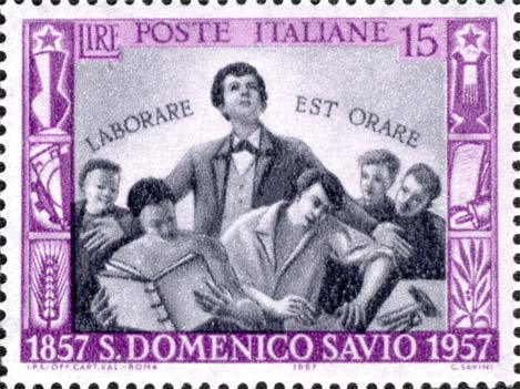 Francobollo Ritratto di San Domenico Savio -  1957