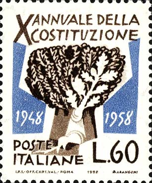 Francobollo Quercia -  1958
