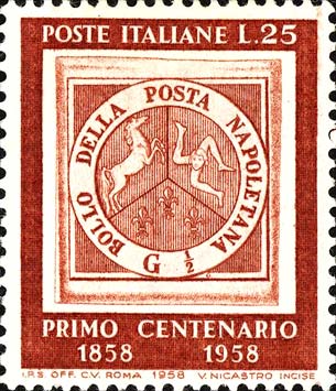 Francobollo Francobollo da Mezzo Grano di Napoli -  1958
