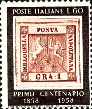 Francobollo Francobollo da 1 Grano di Napoli -  1958