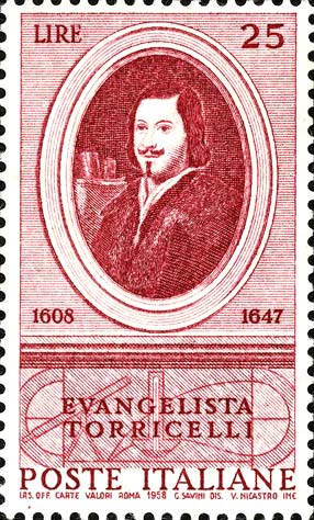 Francobollo Ritratto di Evangelista Torricelli -  1958