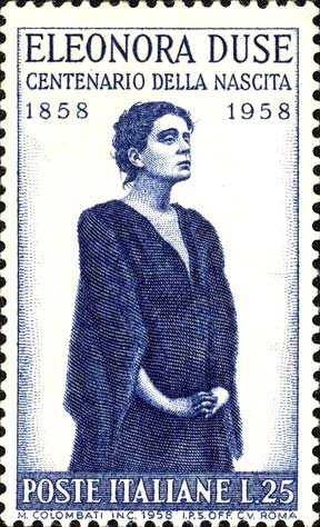 Francobollo Ritratto di Eleonora Duse -  1958