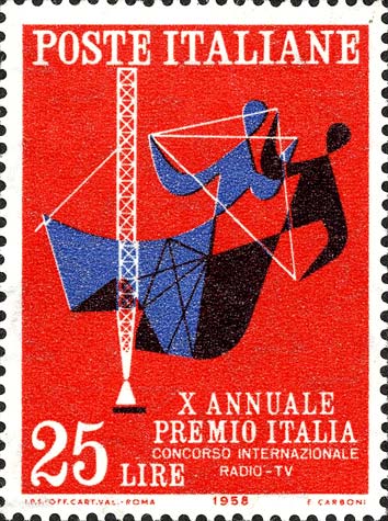 Francobollo Antenna e Figure Danzanti -  1958