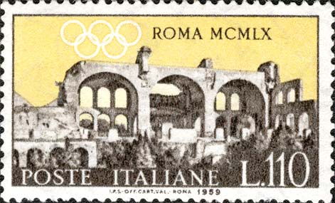 Francobollo Basilica di Massenzio -  1959