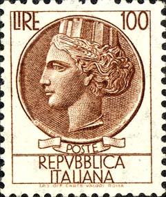 Francobollo Antica Moneta Siracusana -  1959