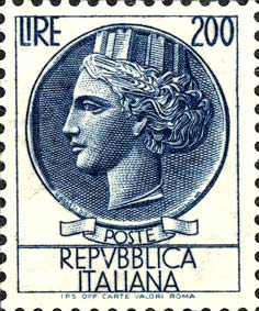 Francobollo Antica Moneta Siracusana -  1959