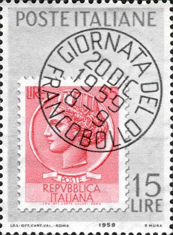 Francobollo Francobollo 10 Lire Siracusana -  1959