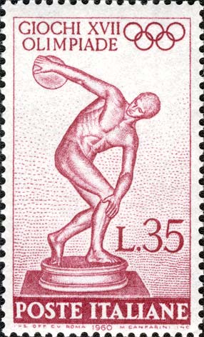 Francobollo Discobolo di Mirone -  1960