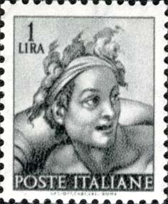 Francobollo Testa di "Ignudo" -  1961