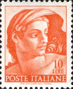 Francobollo Testa di "Ignudo" -  1961