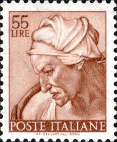 Francobollo Testa della Sibilla Cumana -  1961