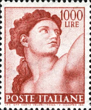 Francobollo Testa di Eva -  1961