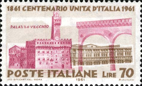 Francobollo Palazzo Vecchio, a Firenze -  1961