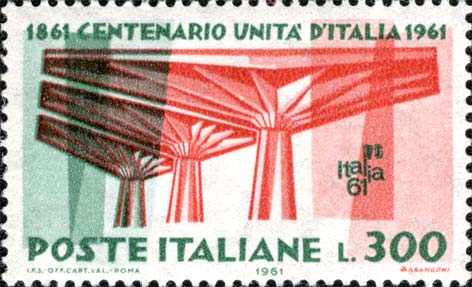 Francobollo Colonne del Palazzo del lavoro -  1961