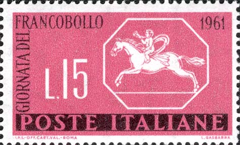 Francobollo Cavallino Sardo da 50 Cent -  1961