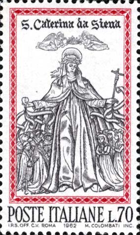 Francobollo Ritratto di Santa Caterina -  1962