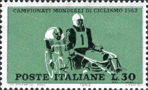 Francobollo Corsa Dietro Motori -  1962