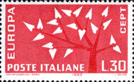 Francobollo Albero con 19 Foglie -  1962