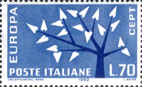Francobollo Albero con 19 Foglie -  1962