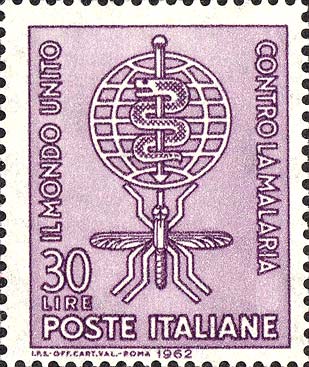 Francobollo Emblema della Campagna Antimalarica -  1962