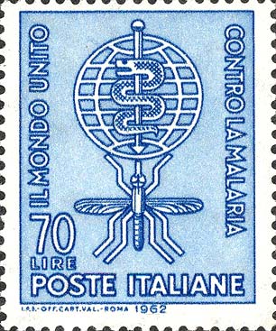 Francobollo Emblema della Campagna Antimalarica -  1962