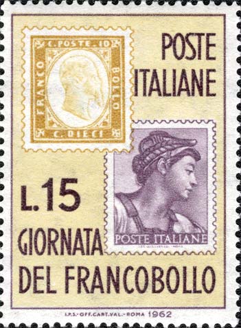 Francobollo 10 Cent di Sardegna e 30 L. Michelangiolesca -  1962