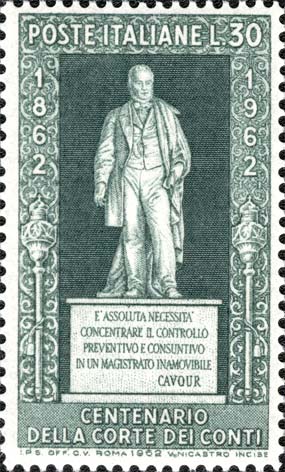 Francobollo Monumento a Cavour -  1962
