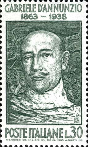Francobollo Ritratto di Gabriele d'Annunzio -  1963
