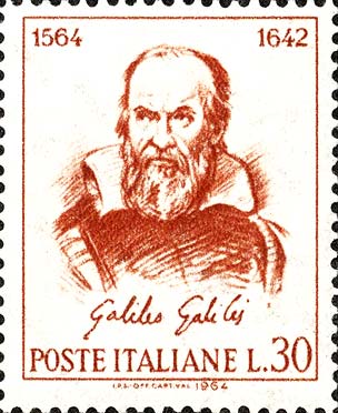 Francobollo Ritratto di Galileo Galilei -  1964