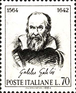 Francobollo Ritratto di Galileo Galilei -  1964