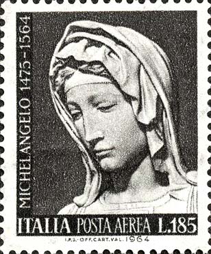 Francobollo Testa della Madonna di Bruges -  1964