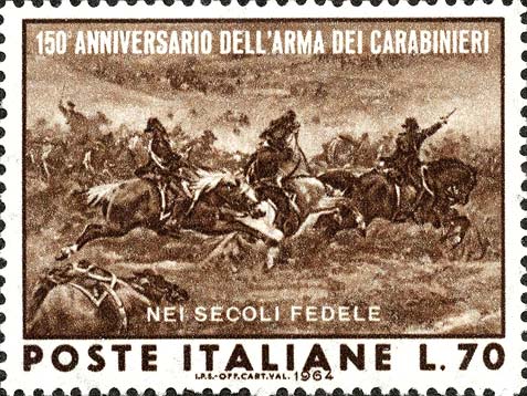 Francobollo Dipinto "La Carica di Pastrengo" di de Albertis -  1964