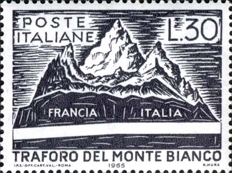 Francobollo Sezione del Traforo del Monte Bianco -  1965