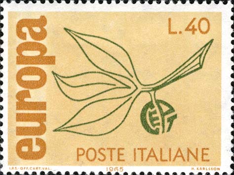 Francobollo Ramoscello con Frutto Formato dalla Scritta "CEPT" -  1965