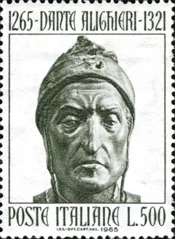 Francobollo Ritratto di Dante Alighieri -  1965